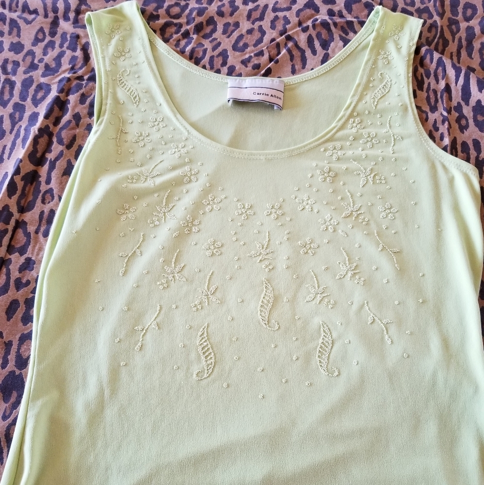 Carrie Allen key lime green standard length tank t